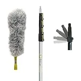 DocaPole Tige d'extension 2m-7m + plumeau en microfibre // Kit de dépoussiérage grande portée pour épousseter les plafonds hauts et surfaces avec mât télescopique // Pôle télescopique pour épousseter