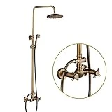 Rozine Laiton antique Douche Ensemble de robinet de robinet laiton Douchette pluie Tête à fixation murale