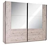 Movian - Armoire à portes coulissantes avec miroir Saale, 2 portes, 200 x 217,6 x 66 cm, Chêne Wellington Couleur