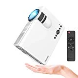 Projecteur, TENKER Q5 Mini Projecteur Video +20% Lumens Full HD 1080p Projecteur LED Portable Soutien HDMI USB TF VGA AV pour iPhone iPad Smartphone TV Xbox PC, Blanc
