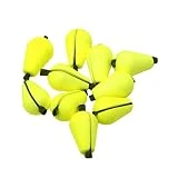 Lot de 6pcs Flotteur en Mousse Indicateur Accessoire pour Pêche à La Mouche - Jaune