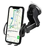 iAmotus Support Téléphone Voiture Rotation à 360° Ventouse Auto Pare-Brise et Tableau de Bord Réglable Porte-téléphone pour iPhone X 8 7 6S Plus, Samsung S8 S7 S6 Huawei et d'autres GPS Smartphones