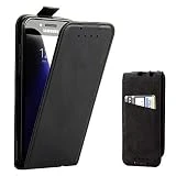 Coque Galaxy A3 2017, Supad Etui à rabat protecteur en cuir véritable pour Samsung Galaxy A3 2017 (Noir)