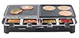 SEVERIN Gril Raclette avec Pierre Naturelle et Plaque en Fonte Réversible, 1 500 W env., Inclus : 8 poêlons, RG 2341