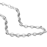 AURSTORE Chaine pour homme acier inoxydable maille graine de café largeur 56cm (argenté, 9)