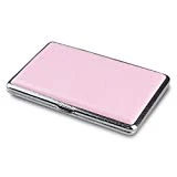 Boîte Rose à Cigarette Métal Etui 14 Cigarettes Métallique Cuir Rangement de Cigarettes Porte-cigarettes Femmes