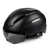 Kinglead casques de vélo, certifié CE, réglable, avec visière lunette magnétique amovible, Noir