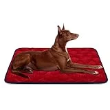 Panier Doux pour Chien, Lit Coussin de Luxe et Durable 107x70 cm, Tapis Antidérapant et Lavable de Chien Hero Dog (Rouge, Grande Taille)
