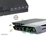 PS4 Refroidisseur Ventilateur & 5-port USB Hub Combo Kit - ElecGear external Ventilateur de refroidissement de Auto contrôle de la temperature, USB 3.0 Adaptateur Extender Chargeur pour PlayStation 4