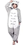 Tonwhar Combinaison pour adulte Totoro Kigurumi Pyjama Animé Cosplay Halloween -  gris - X-large