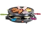 BARBACADO Appareil à Raclette 6 personnes, Raclette Gril pour 6 pers. avec 6 caquelons 6 spatules en bois