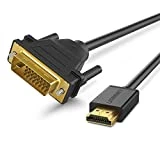 UGREEN Câble HDMI Mâle vers DVI D 24 1 Mâle 1080P Supporte Transmission Bidirectionnelle Compatible avec PS4 PS3 Xbox One Xbox 360 TV Moniteur TV Box Lecteur Blu Ray, Plaqué Or (1M)