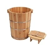 Bassin De Pédicure 45cm De Haut Pied en Bois Baignoire Footbath Pied Baignoire Relaxante Bain De Pieds Maison Saunas,C