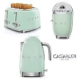 Smeg. Set de 3 pièces Grun : chaîne, température Variable, Pastel Vert + Grille-Pain 4x4 + extracteur de jus électrique