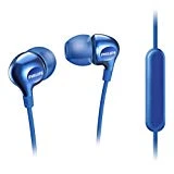 Philips Vibes SHE3705BL Ecouteurs Intra-auriculaires avec Micro, 3 Paires d'Embouts et Câble Renforcé, Bleu