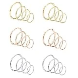 Milacolato 18-24 Pcs 20G Anneaux De Nez Cerceau en Acier Inoxydable 316L Faux Anneau De Nez Tragus Cartilage Hélice Piercing Boucle d'oreille Anneaux Septum Anneau