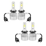 Kreema 2 paires 30000LM 200W CREE LED phare de voiture H7 ampoule halogène intégré dans le ventilateur de refroidissement 6500K blanc