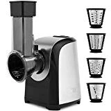 Hopekings Fresh Express 150W Hachoir Multifonctionnel avec 4 Accessoires, Gris argenté