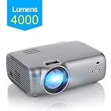 Vidéoprojecteur, WiMiUS 4000 Lumens Vidéo Projecteur Portable Full HD 1080P Supporté Rétroprojecteur 720P Native Mini Projecteur LED 55000 Heures HDMI/VGA/AV/TF/USB pour Home Cinéma ou Plein air