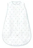 SwaddleDesigns Gigoteuse Mousseline de Coton avec Fermeture Éclair à Double Sens, Pois Bleu, 3-6 mois