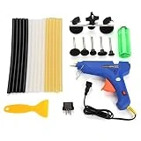 Miji Kits de Retrait de réparation de dent sans Peinture de, extracteur de Type Pont et Pistolet à Gule Chaud avec bâtons de Colle 15Pcs pour Le Bricolage du Corps Automobile