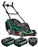 Bosch Tondeuse sans Fil Rotak 430 LI (2 Batteries, 36V, Bac de Ramassage 50 L, Chargeur, Carton, Largeur/Hauteur de Coupe : 43 Cm/2-7 Cm)