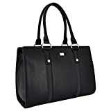 David Jones - Sac à Main Femme Cabas Fourre-Tout Classique Cours Travail - Anse Longue Sac Epaule Bandoulière - Bandes Python Imitation Cuir - Porte-Document Cartable Ville Mode Chic - Noir