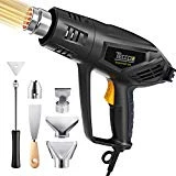 Décapeur Thermique, TECCPO 2000W Pistolet à Air Chaud, 240V, 3 Températures 50℃-550℃, Vitesse du Vent 500L/min, 1-Min Fonction innovante de refroidissement, 7 Accessoires en Métal - TAHG01P