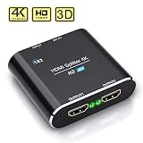 Splitter HDMI 1x2, ABLEWE Répartiteur HDMI 1 Entrée 2 Sorties Aluminium Multi Convertisseur Soutien HDMI 4K 1080P 3D HDCP pour Xbox / Ps4 / Ps3 / HDTV/Blu-Ray/Lecteurs DVD(HDMI 1.4)