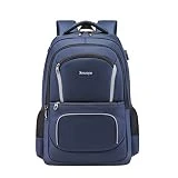 Xnuoyo 17.3' Sac à Dos Ordinateur Portable pour 12-17 Pouces Ordinateur, Imperméable Sac à Dos de Voyage d'affaires avec Chargeur USB et Port de Casque Homme Femme pour Affaire & Scolaire (Saphir)
