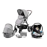 Kinderkraft Poussette 3 en 1 Moov, Gris