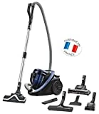 Rowenta RO7681EA Aspirateur sans Sac Silence Force Cyclonic 4A AAAA Silencieux 67dB Accessoires Spéciaux Poils d'Animaux et Voiture 750W Bleu