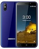 DOOGEE X50 Téléphone Portable Débloqué Pas Cher 3G Double SIM - 5,0 Pouces, Android GO(Android 8.1) Smartphone 1Go RAM 8Go ROM, 5MP Double Caméras Arrière, 2000mAh Déverrouillage du Visage - Bleu
