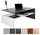RICOO Table Basse carrée Design pour Salle de séjour WM080-W-A avec Porte-revues Décoration Maison Salon en Bois Decor Anthracite et Blanc