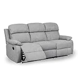DecoInParis Canapé Relax 3 Places en Tissu Keaton (Gris)
