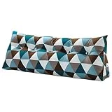VERCART Coussin de Lecture Oreiller Cale Nuque Dos Triangulaire Lit Dossier pour Canapé Palette Banquette Jardin Decoration la Maison 180cm