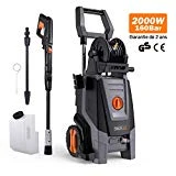 Nettoyeur Haute Pression, 160 bars 2000W 450L/h Moteur en Cuivre Nettoyeur à Haute Pression, Enrouleur de Flexible et 6m Tuyau, Nettoyeurs Électrique Haute-Pression pour Voiture, Vélo, Jardin,Terrasse
