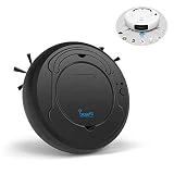 Aspirateur Robot 3 en 1, Lesgos Robot Aspirateur Laveur avec fonction lavage de sol, Système de Nettoyage Puissant, Recharge Auyomatique pour les poils d'animaux, Moquettes et Sols Durs (Noir)