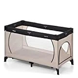 Hauck / Dream N Play Plus / Lit Parapluie 3 Pièces / 120 x 60 cm / Naissance à 15 kg / avec Matelas, Ouverture Latérale, Sac de Transport / Pliable / Transportable / Inversable / Beige Grey (Beige Gris)