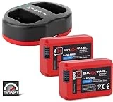 Baxxtar Pro Set - Compatible avec Batterie Sony NP-FW50 (2X) avec Chargeur Double Port 1822 (USB Dual)