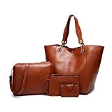 Ephraim Sac à main en Cuir Synthétique Sac + Fourre-tout + Sac à main + Porte-cartes 4pcs Sac à bandoulière