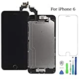 Ecran LCD Vitre Tactile Complet sur Châssis pour iPhone 6 Noir avec Outils Bouton Home Écouteur Interne Caméra De Face Tout Assemblé