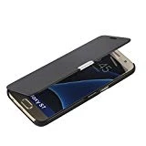 MTRONX pour S7 Coque, Galaxy S7 Coque, Ultra Slim Flip Magnetic Cuir Etui Housse Poche Cas Couverture pour Samsung Galaxy S7 - Noir(MG-BK)