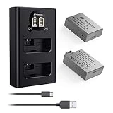 Powerextra Lot de 2 Batteries Canon LP-E5 et Chargeur à 2 Batteries avec Ecran LCD pour Canon EOS Rebel XS, Rebel T1i, Rebel XSi, Kiss X3, Kiss X2, Kiss F, 1000D, 500D, 450D