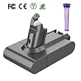 Yaber 21.6V Batterie pour Dyson V6 DC62 DC59 DC61 DC58 Animal DC72 DC74 Aspirateur à Main Batterie de Remplacement avec 1 Filtre 2200mAh