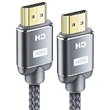 Câble HDMI 7.5m - Snowkids Câble HDMI Haute Vitesse par Ethernet en Nylon Tressé Supporte 3D/ Retour Audio - Cordon HDMI pour Lecteur Blu-Ray/Xbox/Xbox 360/ PS3/ PS4/ TV Ultra HD/Ecran - Gris