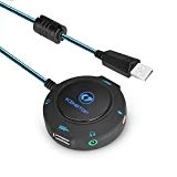 KINGTOP Carte Son Externe Câble de Conversion Hub USB Adaptateur Audio Vers 3,5mm Audio&Micro Jack pour PC Ordinateur Portable Tablette PS4