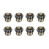 Boutons de tiroirs/de portes en forme de citrouille, lot de 8, noir