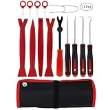 15PCS Outil de Suppression de Radio, Outil Démontage Voiture Outil Autoradio Extraction Retrait Auto Radio Stéréo Audio Universel Removal Kit d'Installation de Clé
