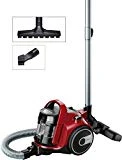 Bosch bgc05aaa2 gS05 cleann 'n aspirateur sans sac, conception ultra-compacto, filtre hEPa h12 lavable, brosse spéciale sols delicados, 700 W, 1.5 liters, 78 decibeles, rouge et noir